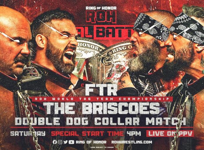 ROH World Tag Team Title Double Dog Collar Match Set For Final Battle