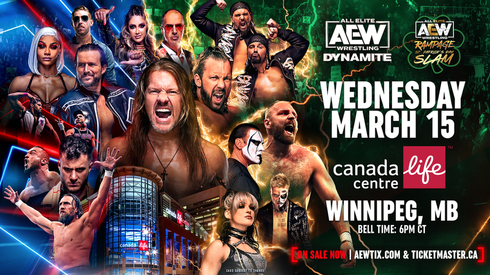 AEW Dynamite and Rampage shows at Canada Life Centre in Winnipeg Rescheduled For Wednesday March 15
