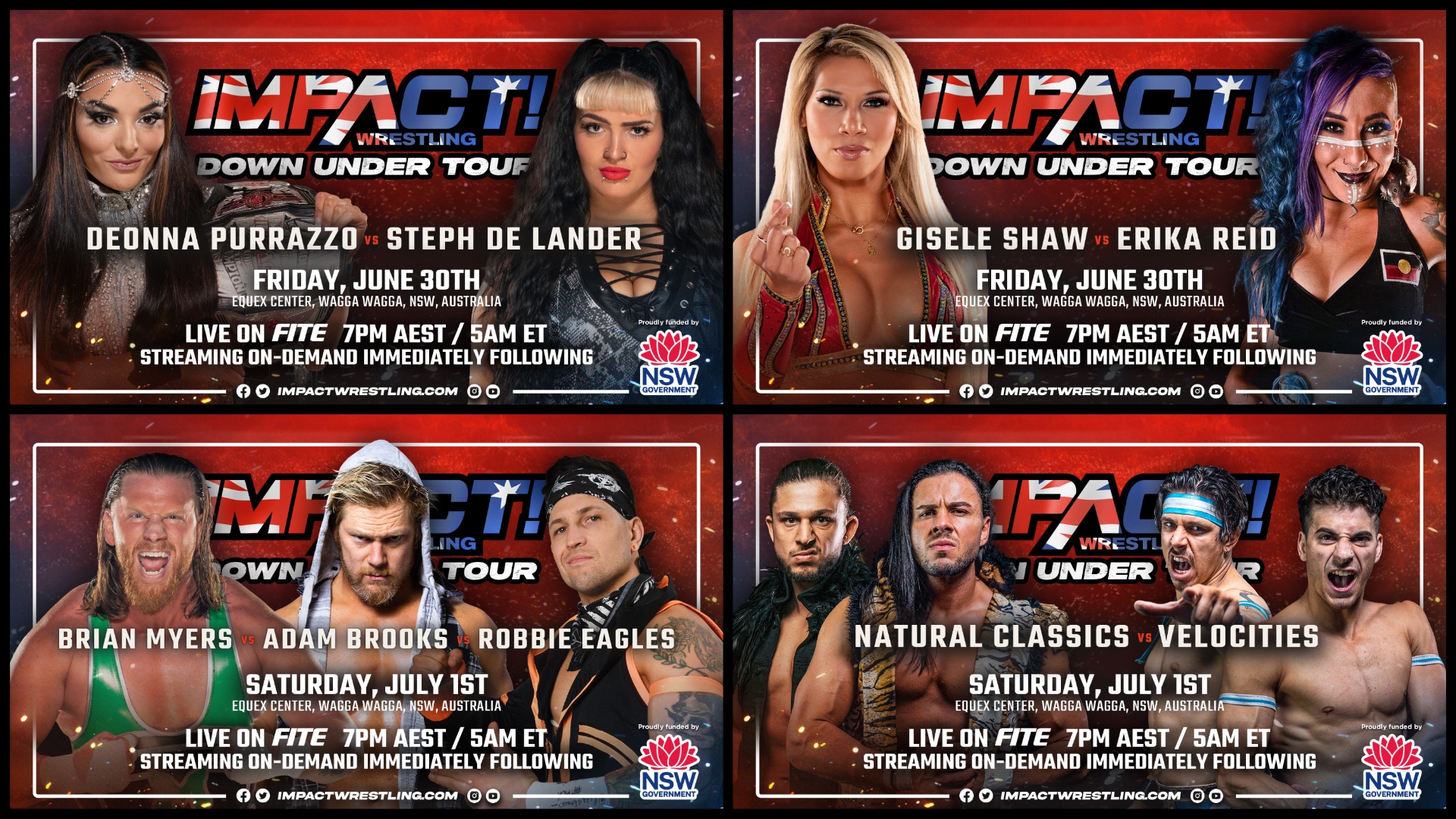 Top Australian Talent Set for Action This Friday & Saturday at the IMPACT Wrestling Down Under Tour
