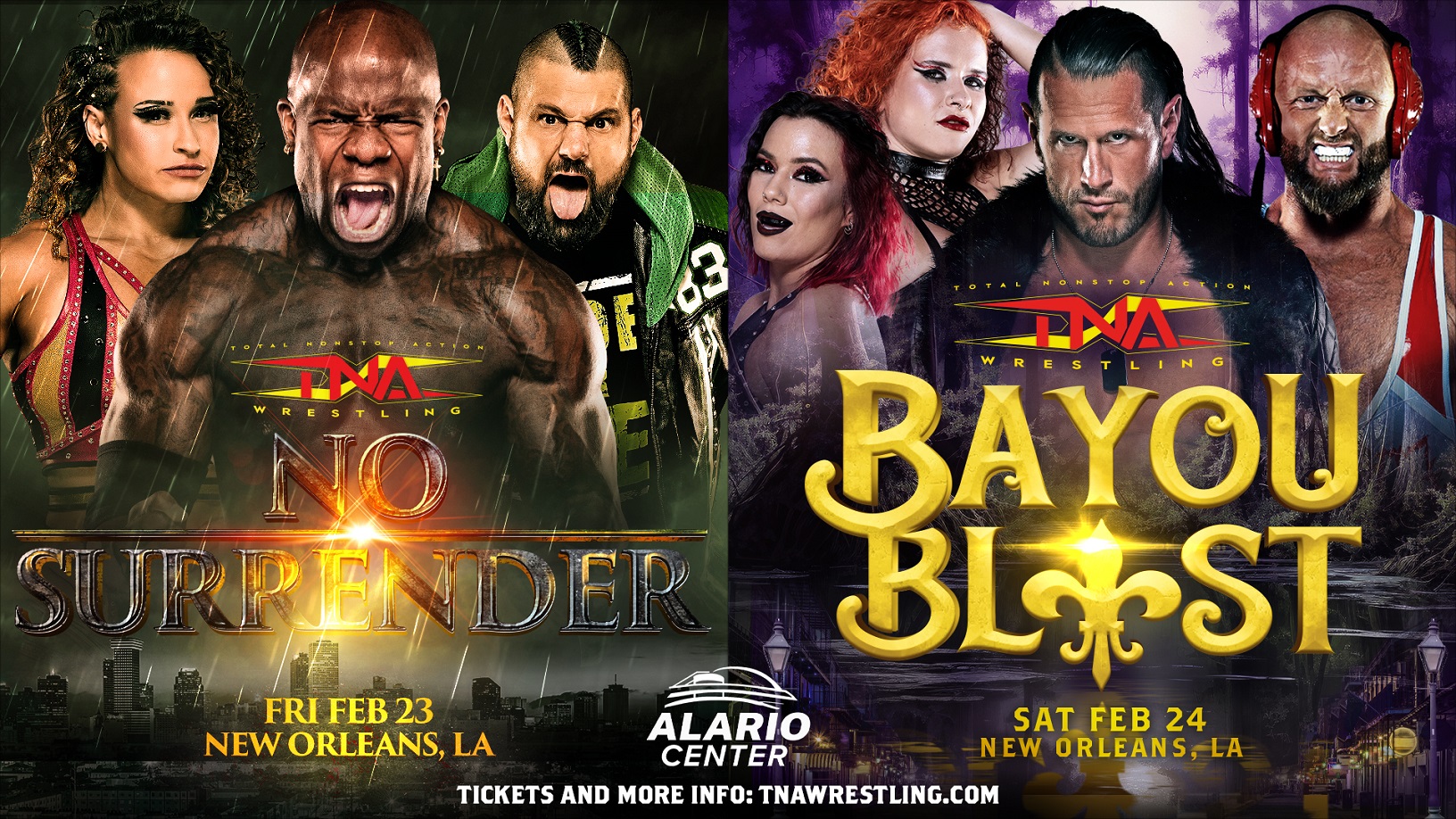 Titanium Ticket Package Details for TNA No Surrender & Bayou Blast in New Orleans – TNA Wrestling