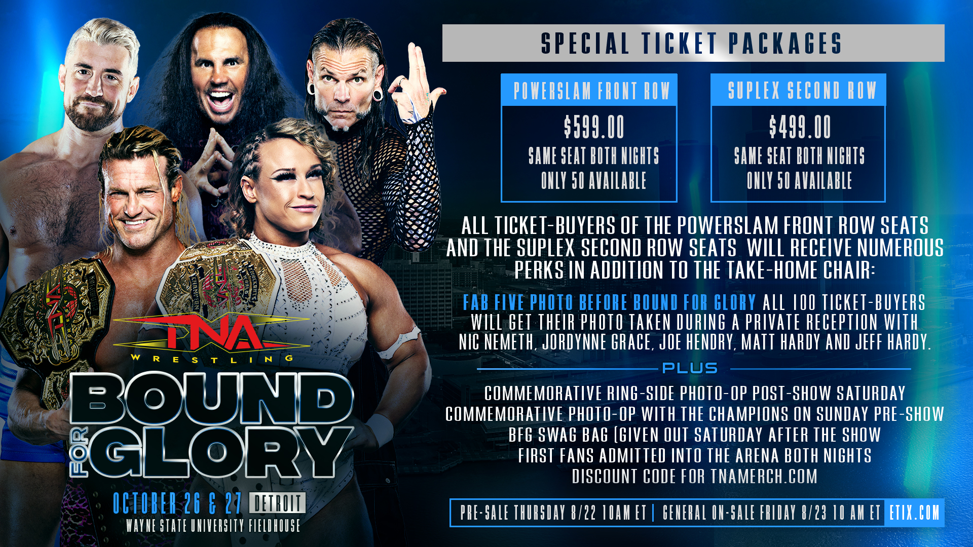 BOUND FOR GLORY is Saturday, October 26, in Detroit, Michigan – TNA Wrestling