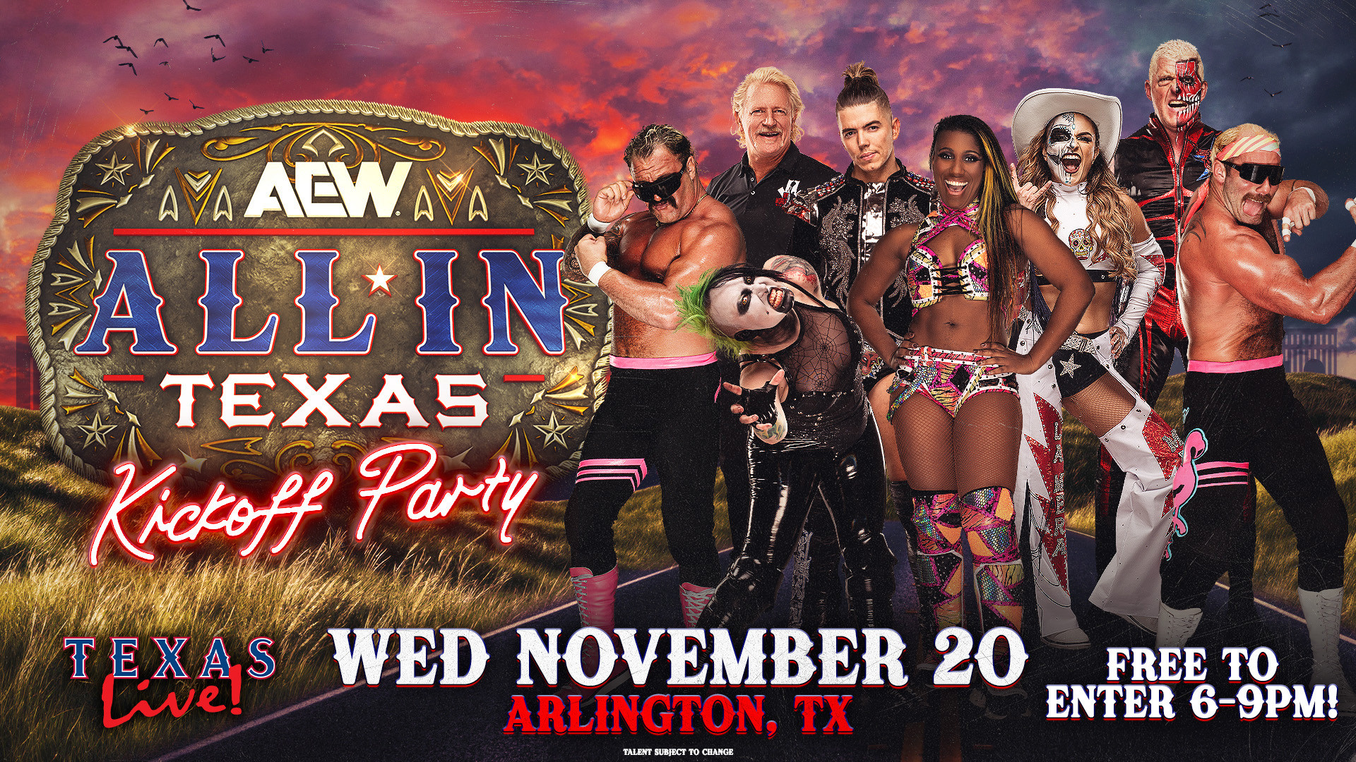 AEW To Present Free AEW All In: Texas Kickoff Party At Texas Live! Wednesday, November 20