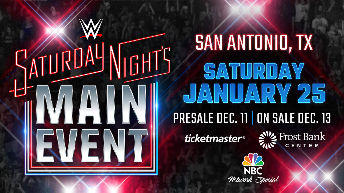 Saturday Night’s Main Event heading to San Antonio Jan. 25 in primetime on NBC