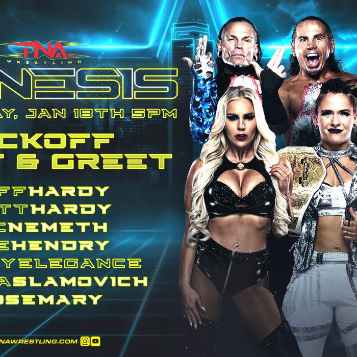 The Genesis Kickoff Meet & Greet is Saturday, January 18 at the Curtis Culwell Center in Garland, Texas – site of TNA Wrestling’s Genesis pay-per-view on Sunday, January 19 – TNA Wrestling