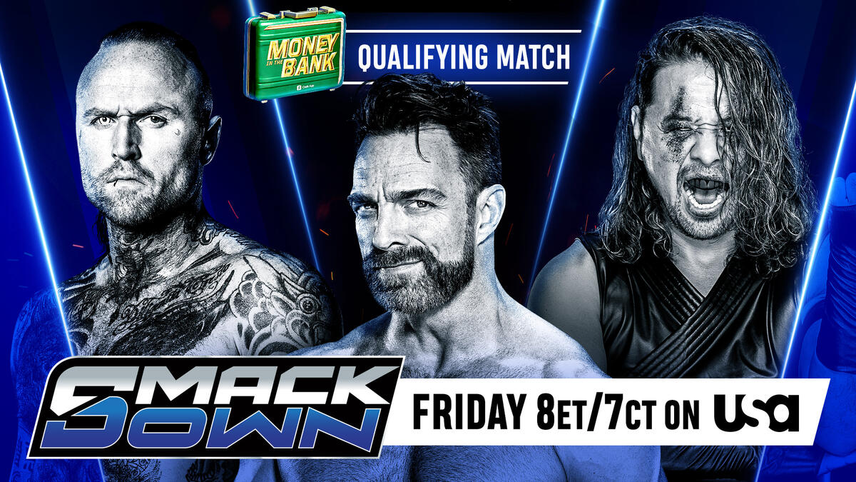 LA Knight vs. Aleister Black vs. Shinsuke Nakamura – Money in the Bank Triple Threat Qualifying Match