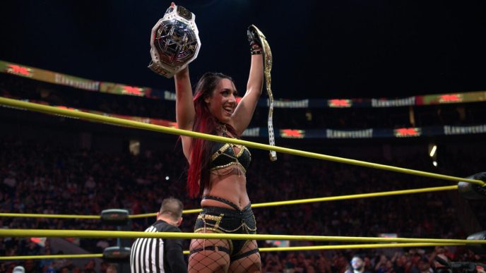NXT Women's Champion Jacy Jayne wins the TNA Knockouts Championship at Slammiversary