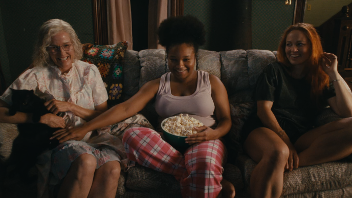 Erika Christensen, Penelope Ann Miller, Kiara Muhammad as the Sharpe family in After All. Credit: Brainstorm Media