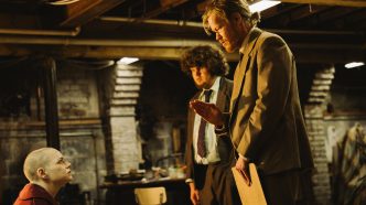 Bugonia review – Emma Stone as Michelle Fuller, Jesse Plemons as Teddy, and Aidan Delbis as Don in Yorgos Lanthimos’ surreal film