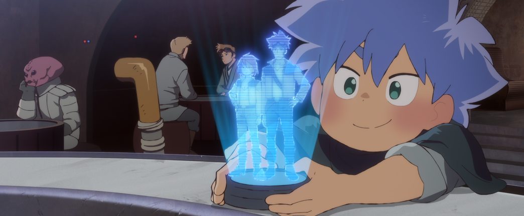 Animated still from Star Wars: Visions Volume 3 featuring a lone Jedi silhouetted against a vibrant, stylized galaxy — symbolizing the anthology’s fusion of anime artistry and Star Wars mythology.