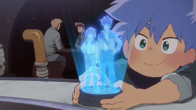 Animated still from Star Wars: Visions Volume 3 featuring a lone Jedi silhouetted against a vibrant, stylized galaxy — symbolizing the anthology’s fusion of anime artistry and Star Wars mythology.