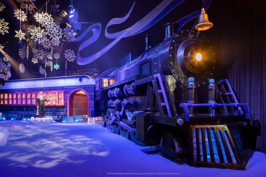 ICE Featuring The Polar Express Review at Gaylord National with hand-carved ice sculptures