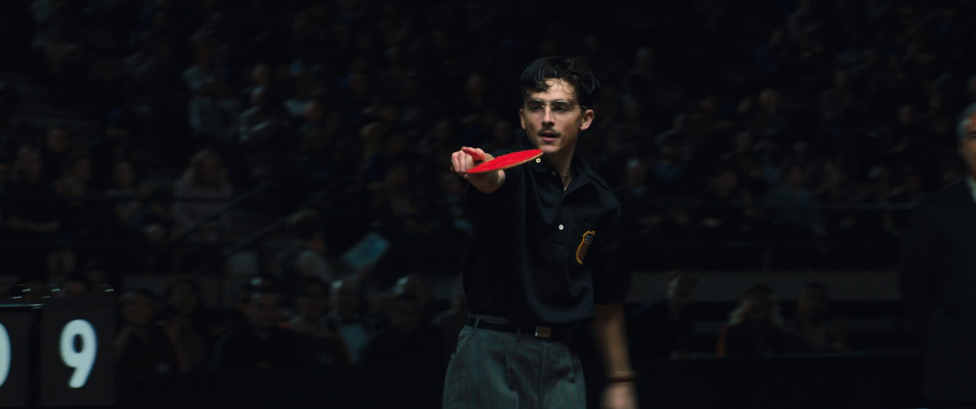 Timothée Chalamet as Marty Mauser in Marty Supreme, the 1950s ping-pong drama directed by Josh Safdie