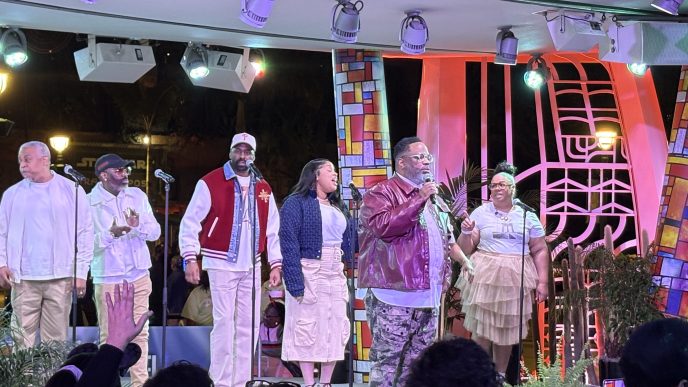 Bishop Hezekiah Walker performing at Celebrate Gospel 2026 at Downtown Disney LIVE Stage