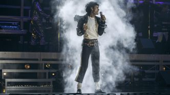 Jaafar Jackson as Michael Jackson behind the scenes of Michael biopic
