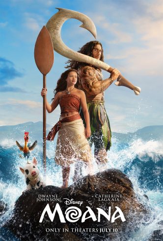 Moana live action film image featuring Moana and Maui on the ocean