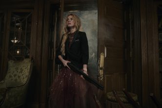 Samara Weaving as Grace covered in blood in Ready or Not 2 Here I Come