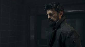 Karl Urban (Billy Butcher) standing in a dark and tense scene in The Boys Season 5 on Prime Video