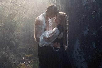 Margot Robbie and Jacob Elordi in Wuthering Heights film scene