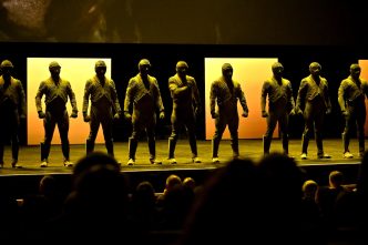 LAS VEGAS, NEVADA - APRIL 14: Actors dressed in "Dune" universe garb onstage during CinemaCon 2026 - Warner Bros. Pictures invites you to “The Big Picture” a special presentation of its upcoming slate at The Dolby Colosseum at Caesars Palace during CinemaCon, the official convention of Cinema United, on April 14, 2026, in Las Vegas, Nevada. (Photo by David Becker/Getty Images for CinemaCon)