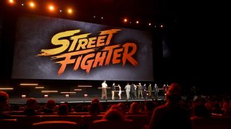 LAS VEGAS, NEVADA - APRIL 16: (L-R) Olivier Richters, Andrew Schulz, Rayna Vallandingham, Callina Liang, Curtis "50 Cent" Jackson, Roman Reigns, Noah Centineo, Vidyut Jamwal, Cody Rhodes, Andrew Koji, Eric André and David Dastmalchian speak during CinemaCon 2026 - Paramount Pictures invites you to an exclusive presentation highlighting its upcoming slate at The Dolby Colosseum at Caesars Palace during CinemaCon, the official convention of Cinema United on April 16, 2026, in Las Vegas, Nevada. (Photo by David Becker/Getty Images for CinemaCon)