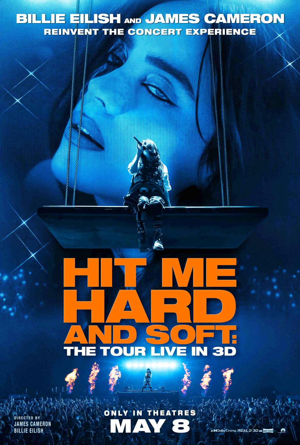 Billie Eilish performing on stage in Hit Me Hard and Soft Tour Live in 3D concert film trailer