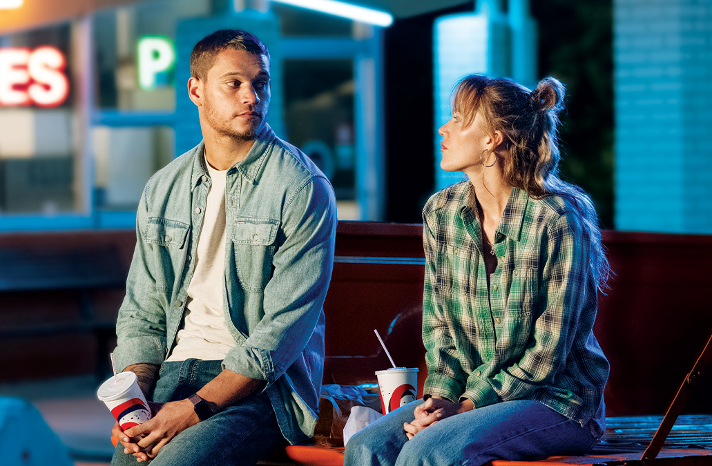 Maika Monroe and Tyriq Withers in Reminders of Him emotional romance film