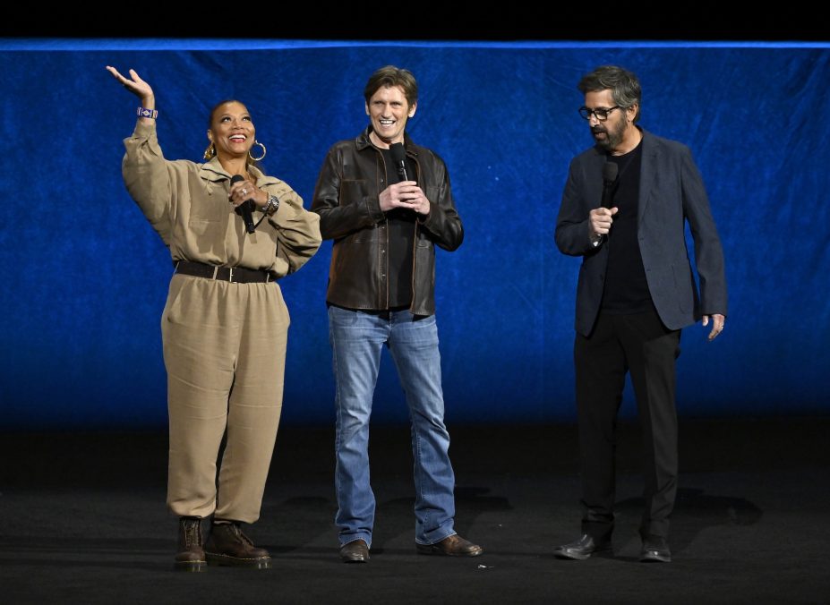LAS VEGAS, NEVADA - APRIL 16: (L-R) Queen Latifah, Denis Leary and Ray Romano speak during CinemaCon 2026 - Walt Disney Studios Invites you to its 2026 presentation highlighting its upcoming release schedule at The Dolby Colosseum at Caesars Palace during CinemaCon, the official convention of Cinema United, on April 16, 2026, in Las Vegas, Nevada. (Photo by David Becker/Getty Images for CinemaCon)