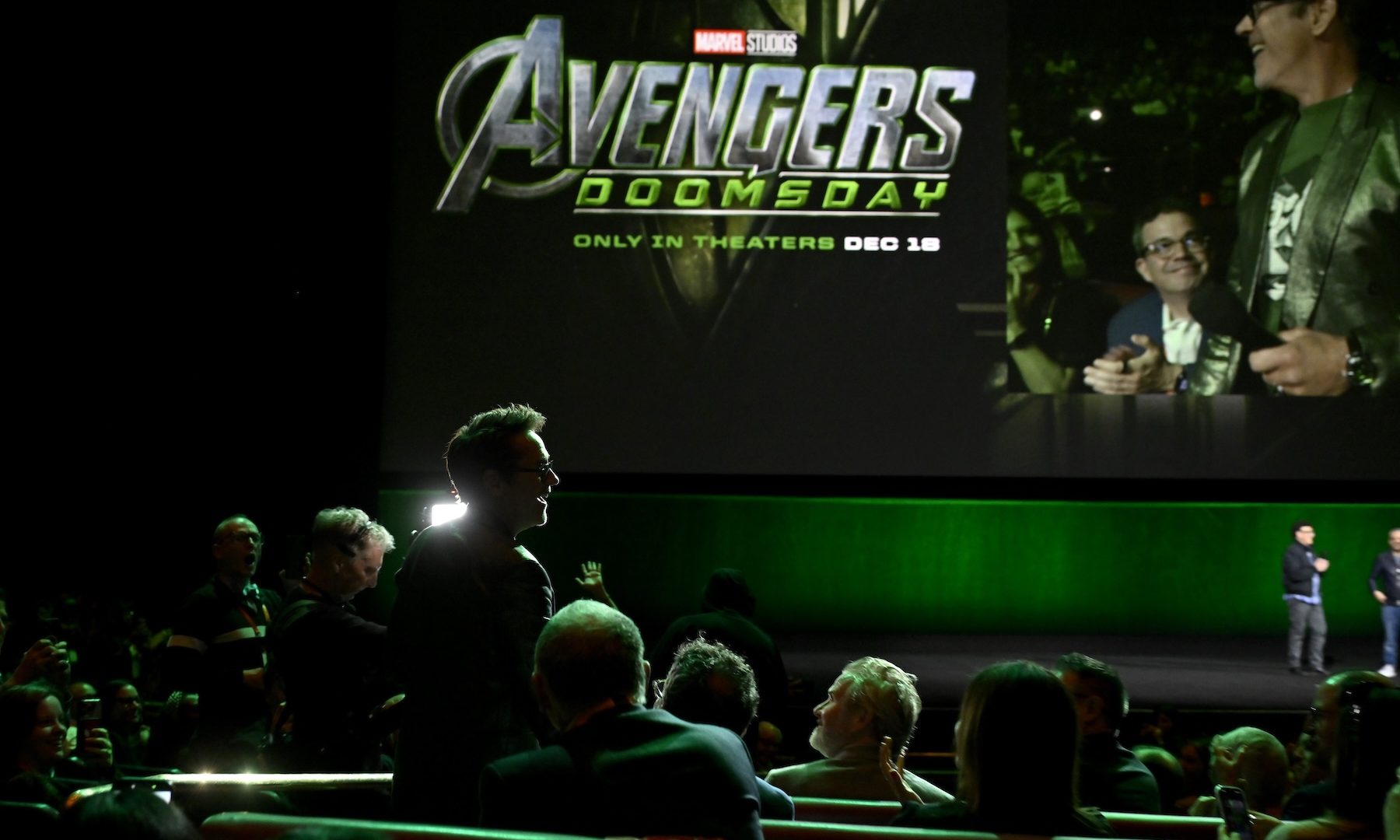 LAS VEGAS, NEVADA - APRIL 16: (L-R) Anthony Russo and Joe Russo speak during CinemaCon 2026 - Walt Disney Studios Invites you to its 2026 presentation highlighting its upcoming release schedule at The Dolby Colosseum at Caesars Palace during CinemaCon, the official convention of Cinema United, on April 16, 2026, in Las Vegas, Nevada. (Photo by David Becker/Getty Images for CinemaCon)