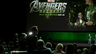 LAS VEGAS, NEVADA - APRIL 16: (L-R) Anthony Russo and Joe Russo speak during CinemaCon 2026 - Walt Disney Studios Invites you to its 2026 presentation highlighting its upcoming release schedule at The Dolby Colosseum at Caesars Palace during CinemaCon, the official convention of Cinema United, on April 16, 2026, in Las Vegas, Nevada. (Photo by David Becker/Getty Images for CinemaCon)