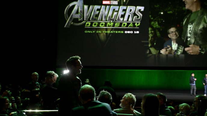 LAS VEGAS, NEVADA - APRIL 16: (L-R) Anthony Russo and Joe Russo speak during CinemaCon 2026 - Walt Disney Studios Invites you to its 2026 presentation highlighting its upcoming release schedule at The Dolby Colosseum at Caesars Palace during CinemaCon, the official convention of Cinema United, on April 16, 2026, in Las Vegas, Nevada. (Photo by David Becker/Getty Images for CinemaCon)