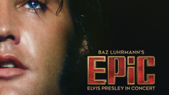 Elvis Presley performing on stage in EPiC Elvis Presley In Concert film