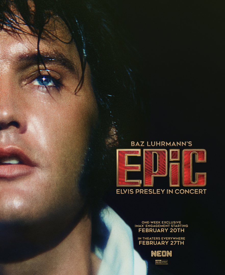 Elvis Presley performing on stage in EPiC Elvis Presley In Concert film