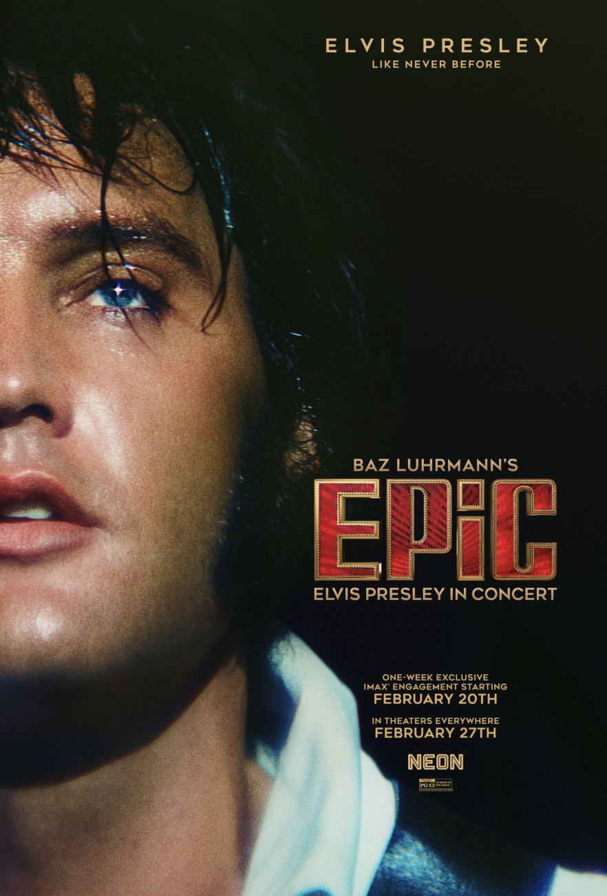 Elvis Presley performing on stage in EPiC Elvis Presley In Concert film