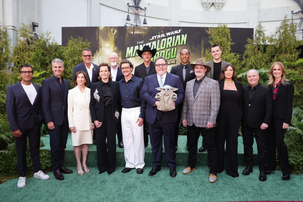 Cast and filmmakers attend the world premiere of Star Wars The Mandalorian and Grogu at TCL Chinese Theatre in Hollywood