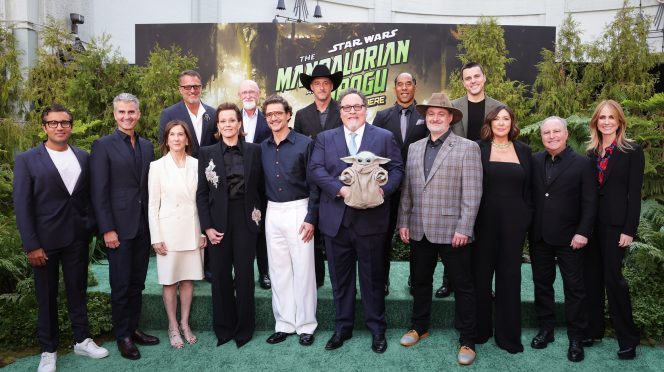 Cast and filmmakers attend the world premiere of Star Wars The Mandalorian and Grogu at TCL Chinese Theatre in Hollywood