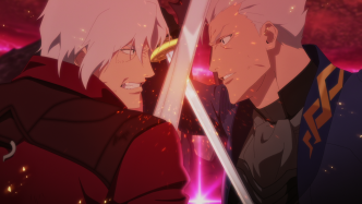 Dante and Vergil facing each other in Devil May Cry Season 2 animated series from Netflix and Studio Mir