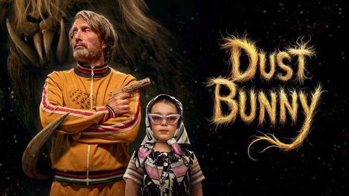 Dust Bunny 4K UHD cover featuring Mads Mikkelsen in Bryan Fuller’s fantasy thriller