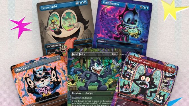Magic The Gathering Secret Lair x Felix the Cat Magic Bag of Tricks promotional artwork