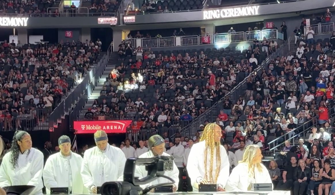 Las Vegas Aces at the championship ring ceremony.