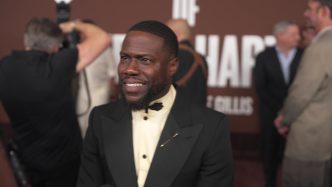 Kevin Hart reacts during Netflix’s The Roast of Kevin Hart live comedy special alongside celebrity guests at Netflix Is A Joke Fest 2026