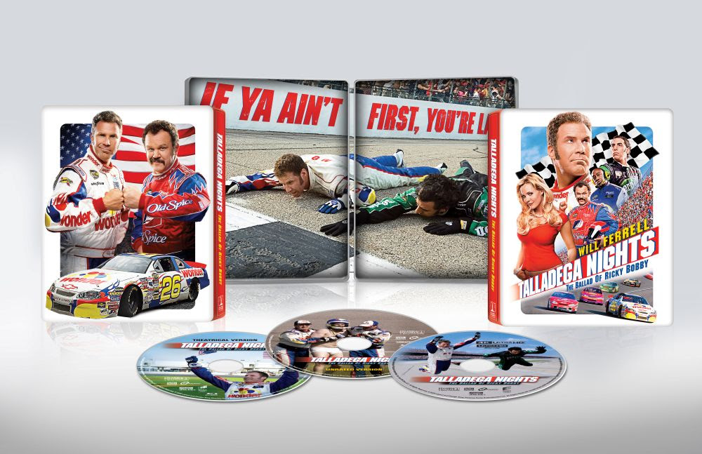 Talladega Nights The Ballad of Ricky Bobby 20th Anniversary 4K UHD Limited Edition Steelbook artwork