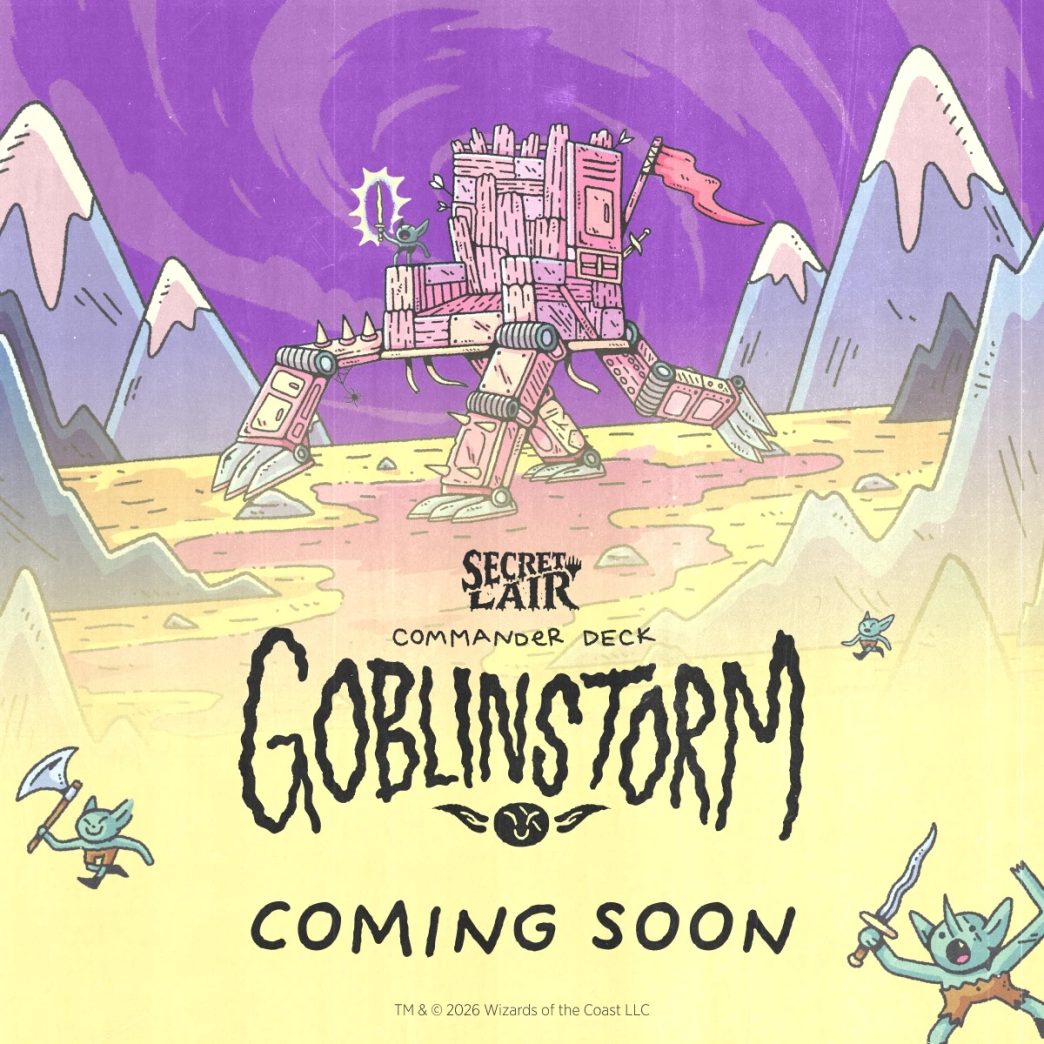 Magic: The Gathering Secret Lair Commander Deck Goblin Storm featuring exclusive Wizard of Barge artwork and Goblin-themed cards