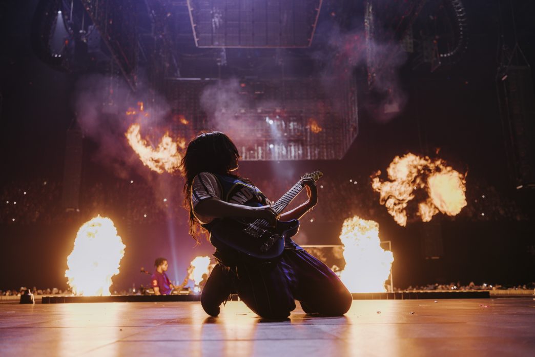Billie Eilish performing on stage during Hit Me Hard and Soft The Tour Live in 3D concert film directed by James Cameron