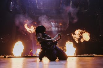 Billie Eilish performing on stage during Hit Me Hard and Soft The Tour Live in 3D concert film directed by James Cameron