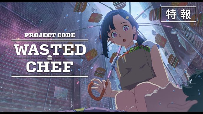 WASTED CHEF anime teaser visual featuring the upcoming original film from Takayuki Hirao