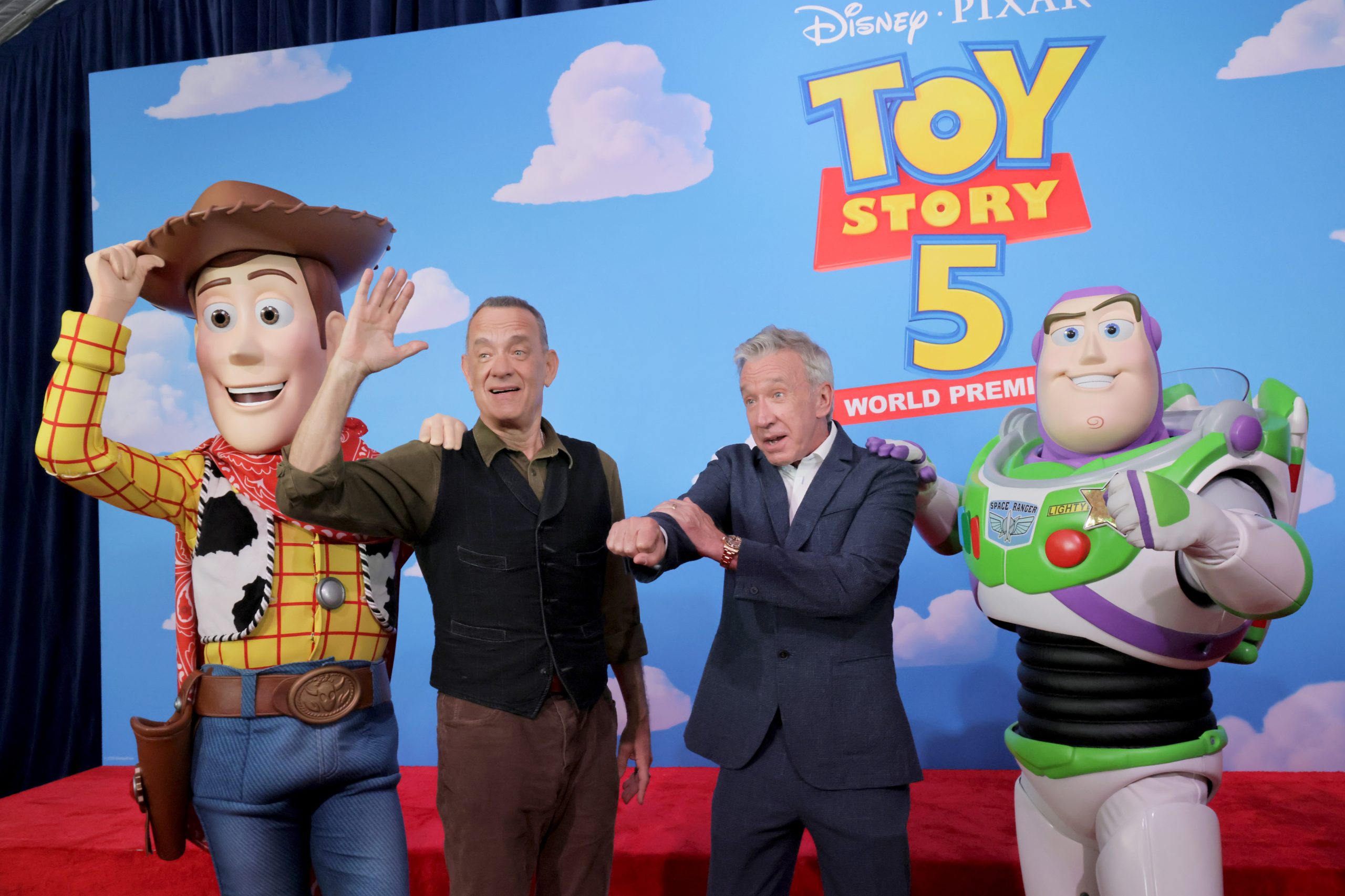 Tom Hanks & Tim Allen celebrate Toy Story 5 at the world premiere at the Dolby Theatre in Hollywood.