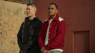 Joseph Sikora as Tommy Egan and Michael Rainey Jr. as Tariq St. Patrick in the upcoming STARZ series Power Legacy.