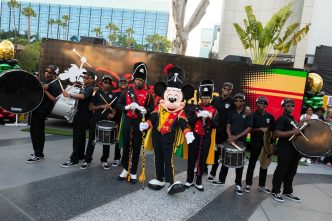 Texas Southern University Ocean of Soul Drumline performs during Disneyland Resort's Celebrate Soulfully Yardfest in Downtown Disney.