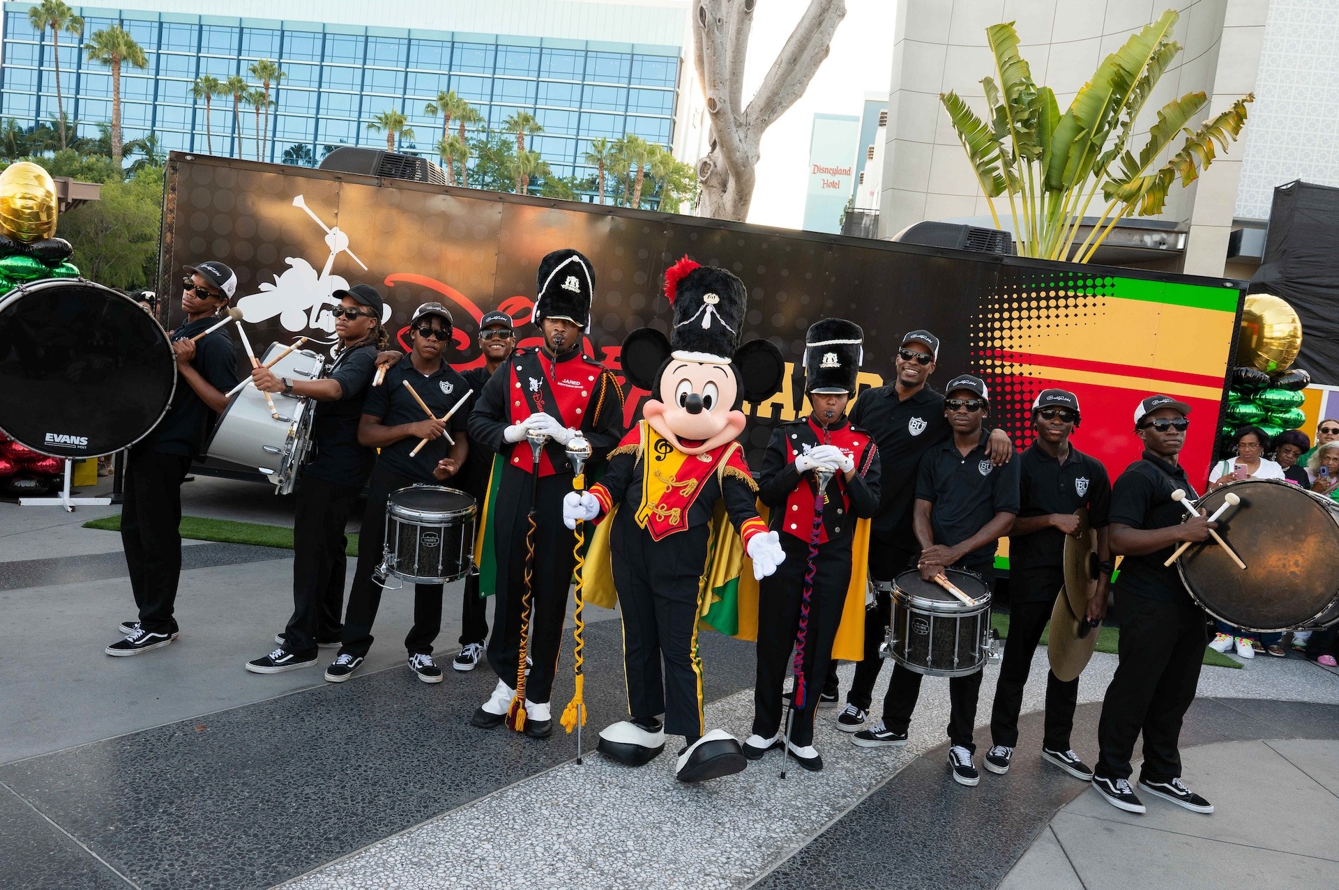 Texas Southern University Ocean of Soul Drumline performs during Disneyland Resort's Celebrate Soulfully Yardfest in Downtown Disney.