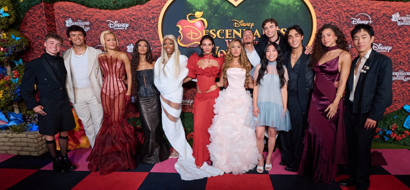 Cast of Descendants: Wicked Wonderland attends the Disney world premiere event at the Academy Museum of Motion Pictures.